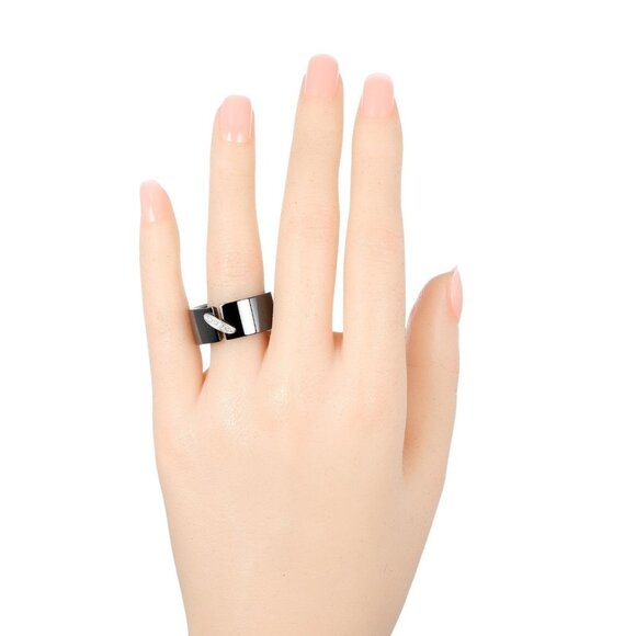 Chaumet Lian Ring K18 white gold/ceramic/diamond #9.2(US Size) 8.62g Women - Picture 1 of 10